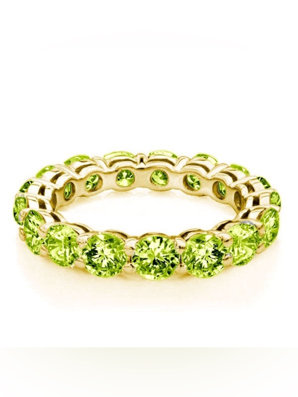 Eternity Round Cut Created Peridot Wedding Band